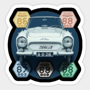 Classic Vintage 70's Car french car Sticker